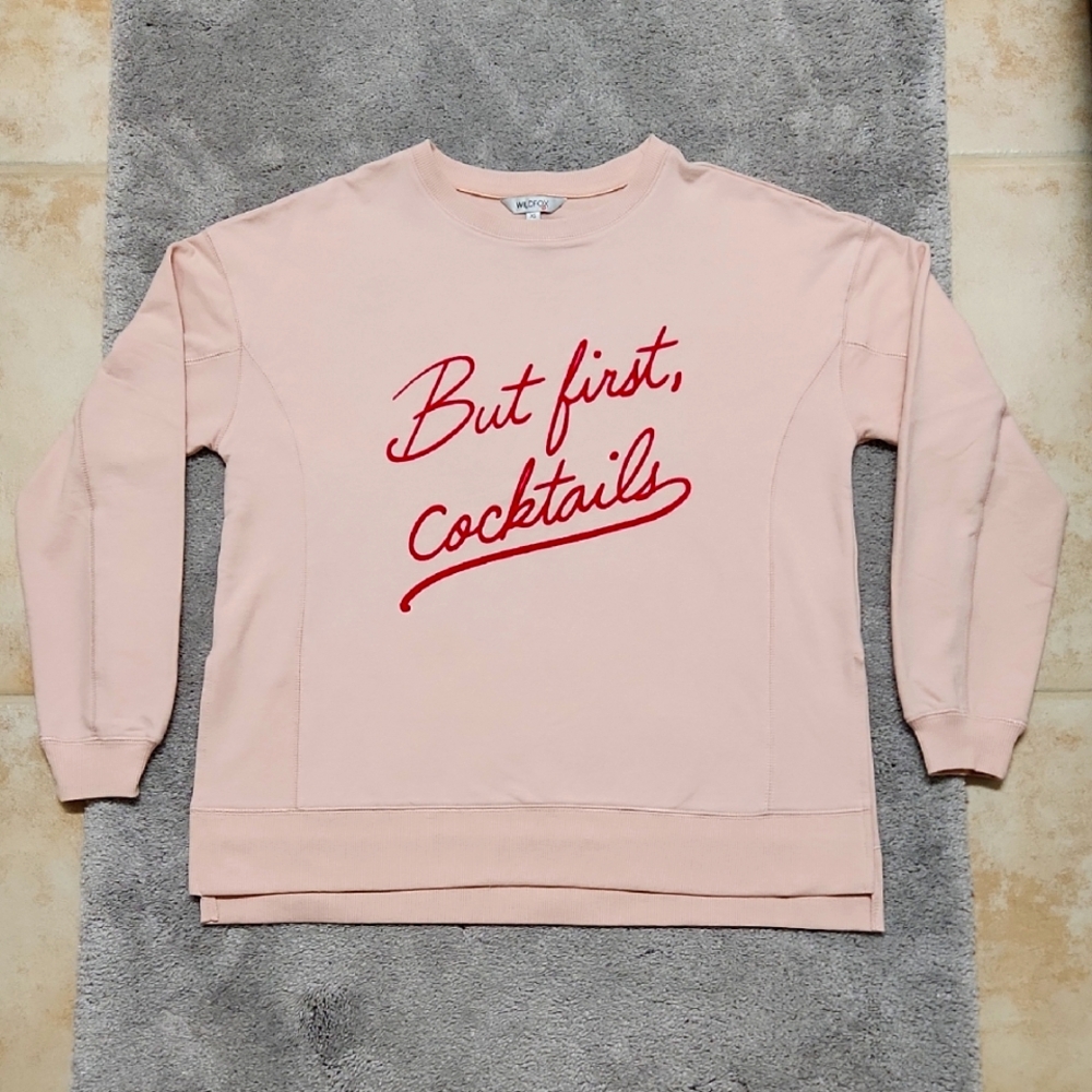 Wildfox But First Cocktails Sweatshirt XS